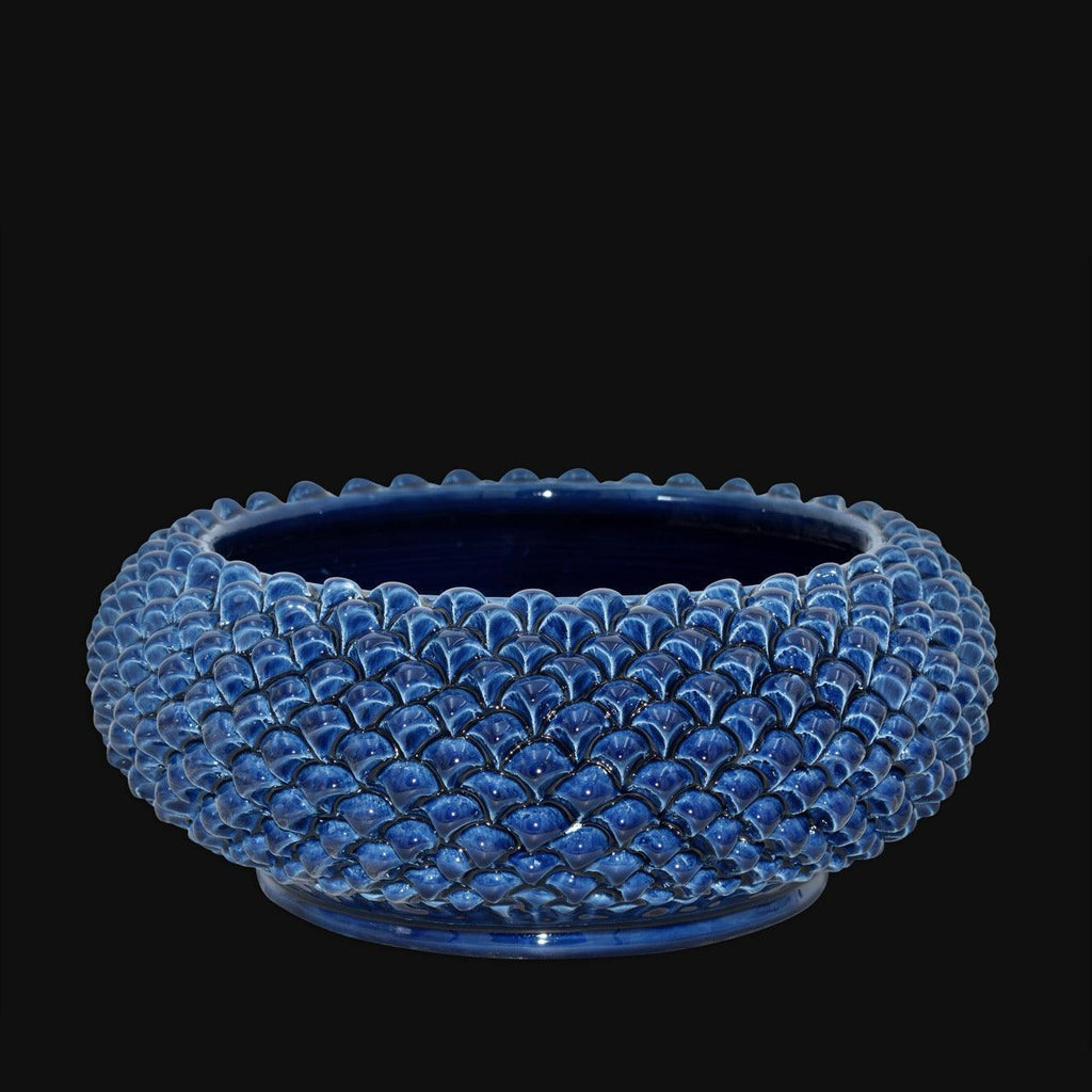 Centrotavola a Pigna diam. 25/33 cm Blu Intenso in ceramica di Caltagirone