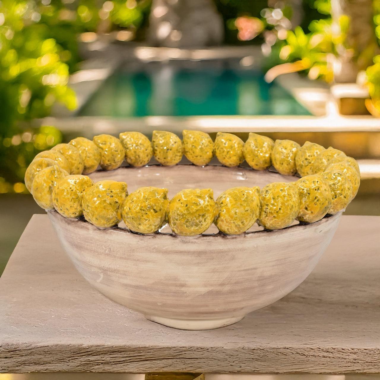 Centrotavola con Limoni Siciliani Ø 40 senza foglie madreperla colorata