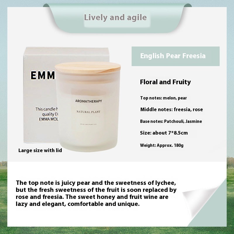 Candele profumate in barattolo di vetro fine sigillato con coperchio di legno