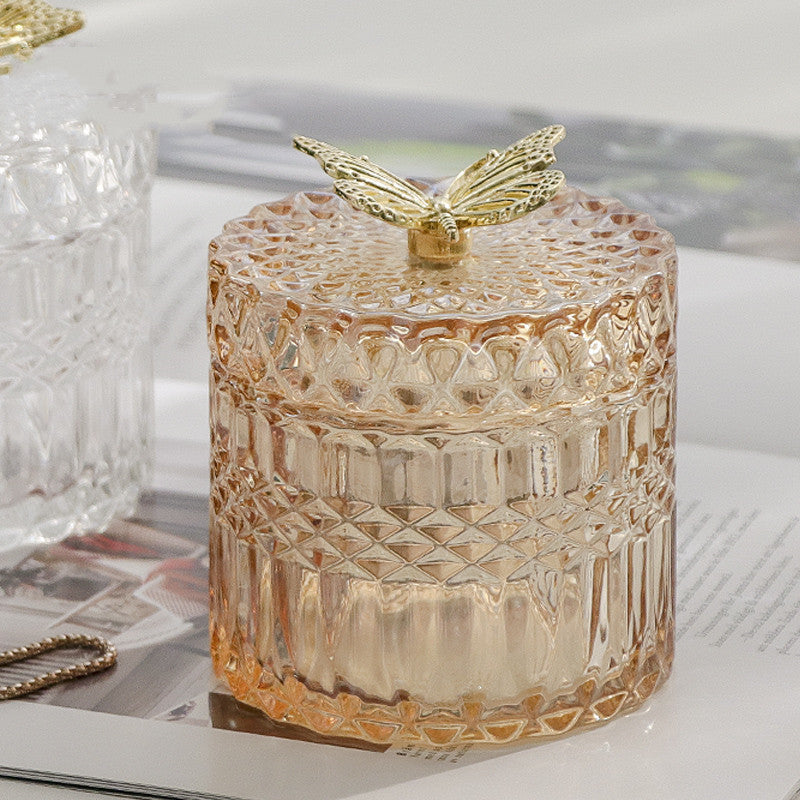 Glass Storage Jar With Butterfly