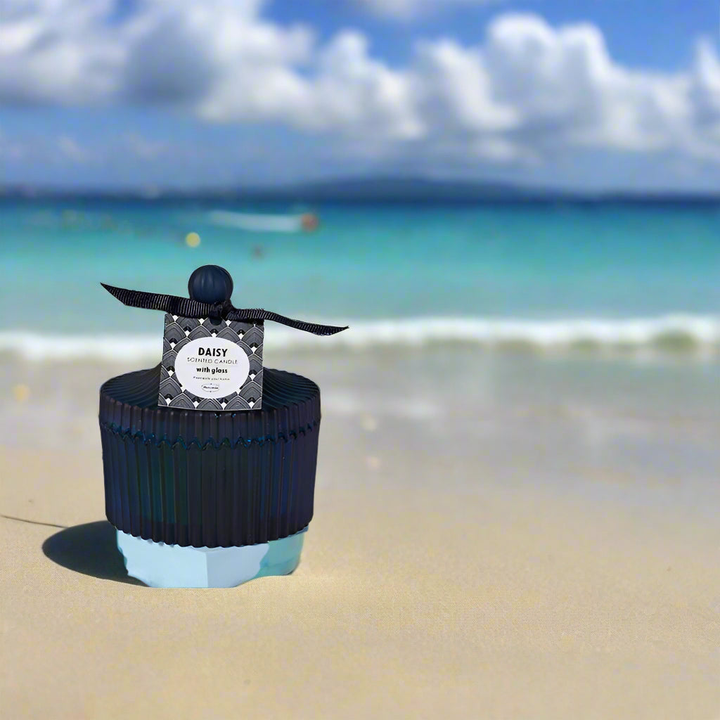 CANDELA PROFUMATA IN VETRO A ZIGZAG