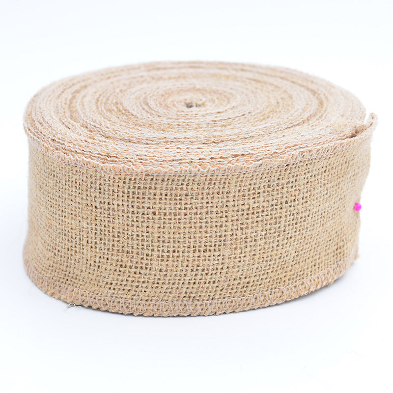 Natural Jute Cloth Roll Solid Color Linen Ribbon