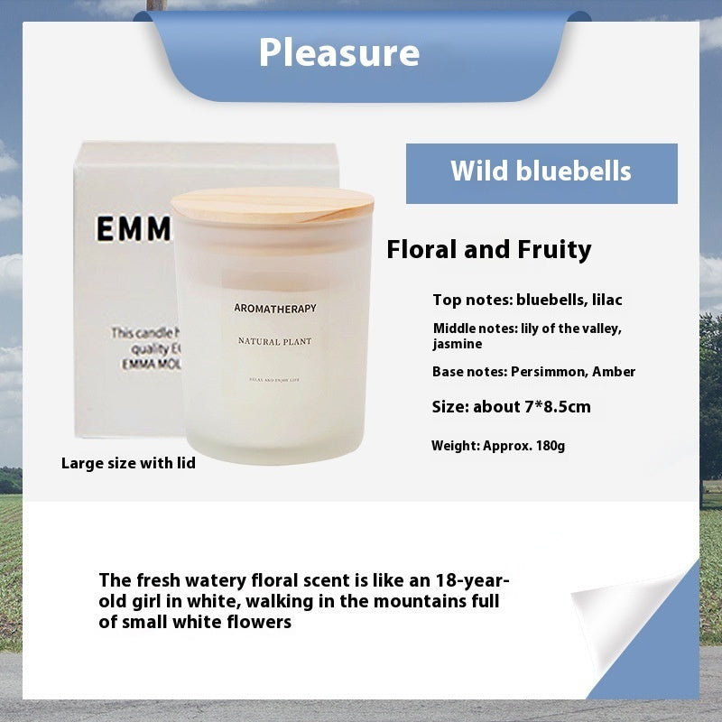 Candele profumate in barattolo di vetro fine sigillato con coperchio di legno