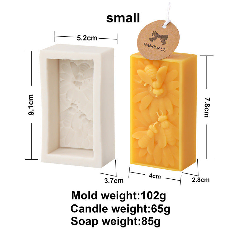 Stampo per candela in silicone 3 api Blocco di cera d'api