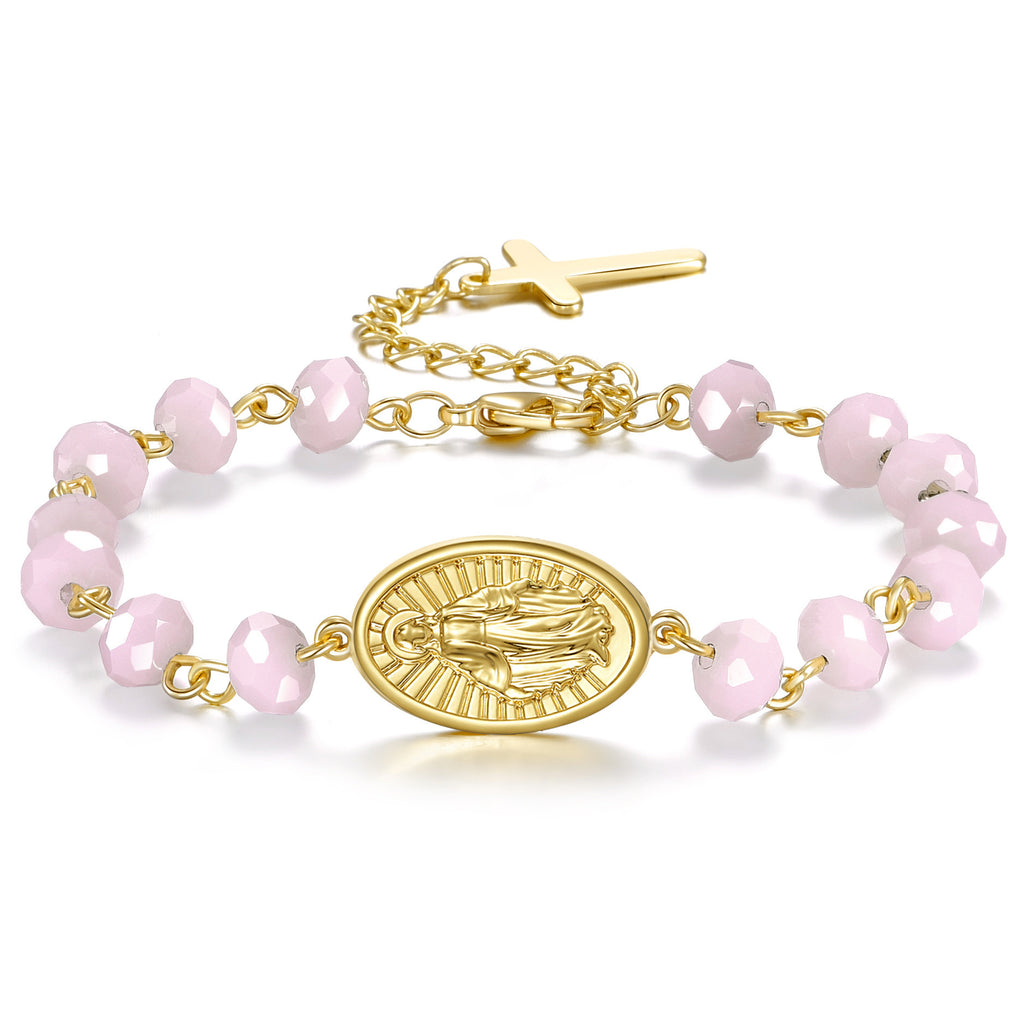 Braccialetto di perline Medaglia ovale Cristallo Pasqua