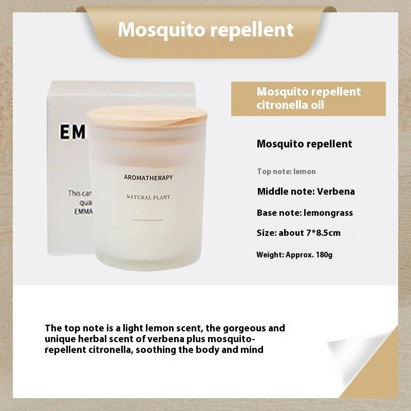 Candele profumate in barattolo di vetro fine sigillato con coperchio di legno