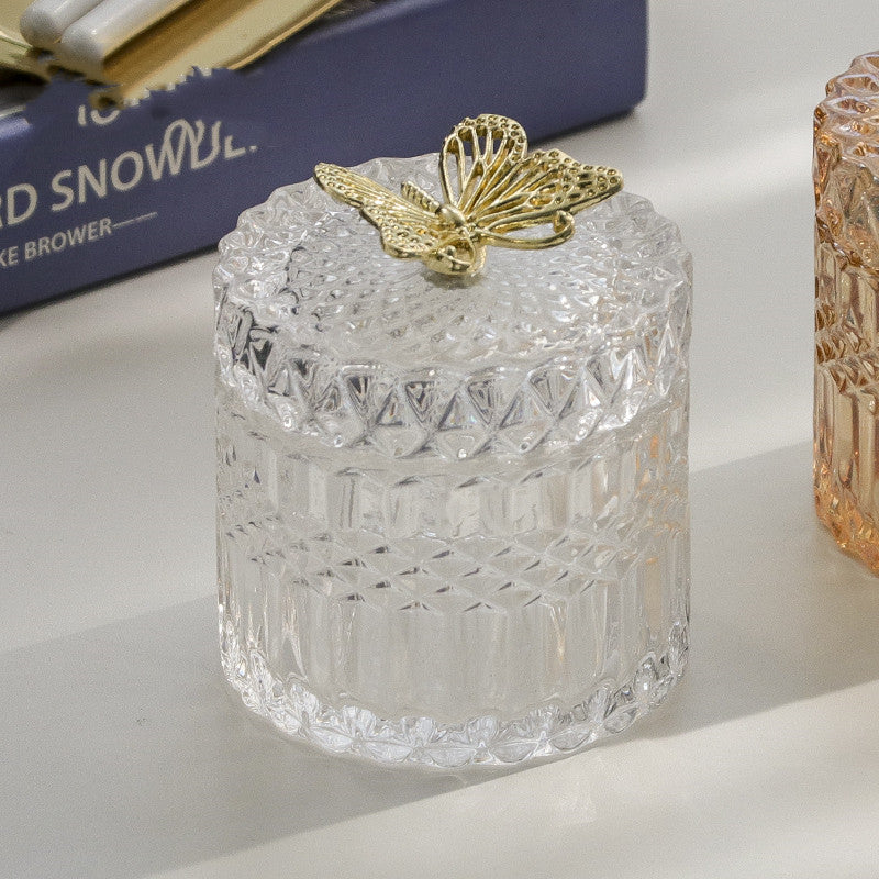 Glass Storage Jar With Butterfly
