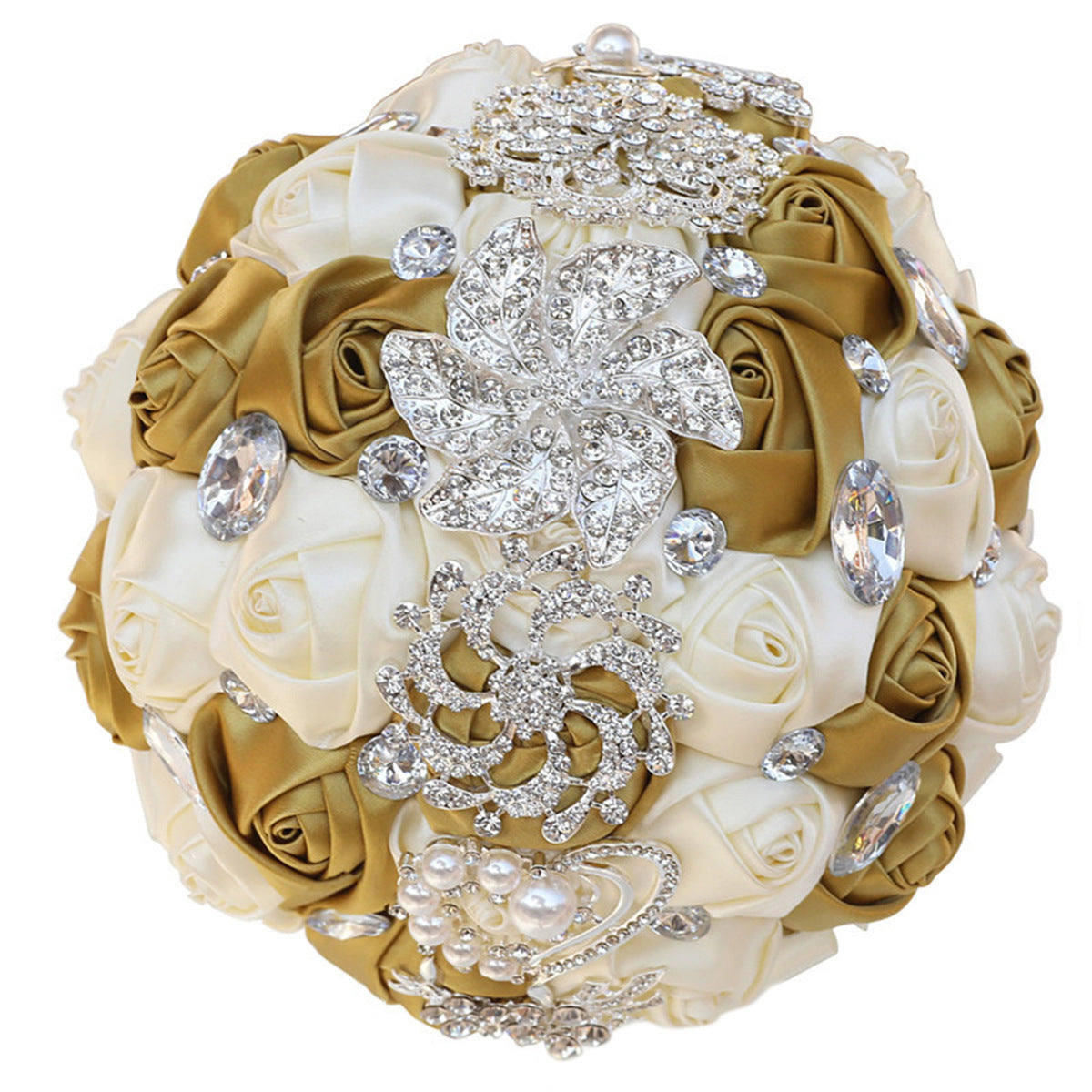 Braut Fertig Satin Bouquet Hochzeit Band Handheld