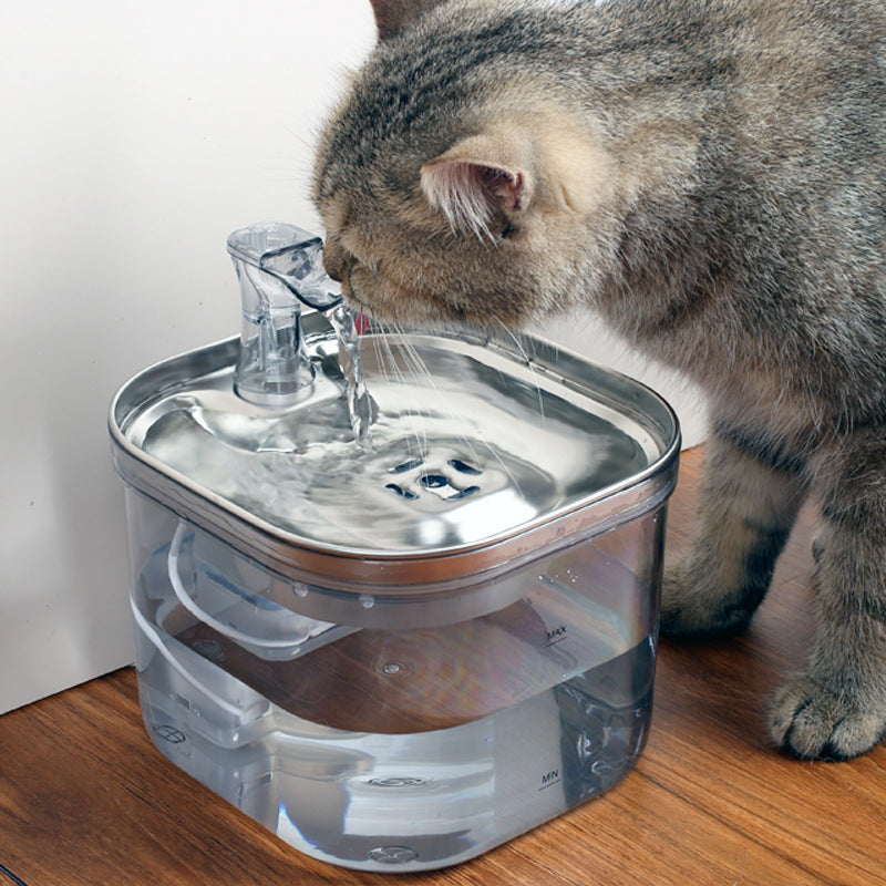 Distributore automatico di acqua in acciaio inox per gatti e cani, fontana intelligente, accessori per animali domestici