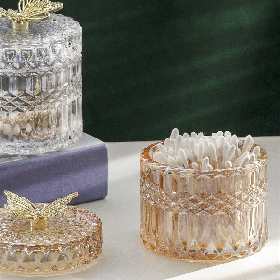 Glass Storage Jar With Butterfly
