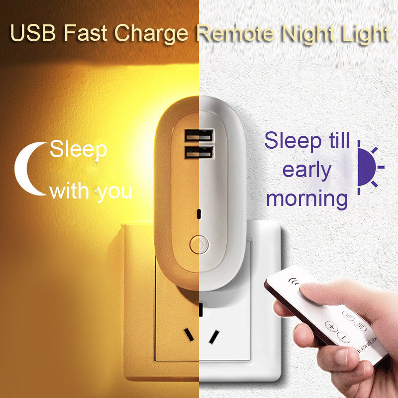 Lampada da parete USB con telecomando, luce notturna con dimmer temporizzato