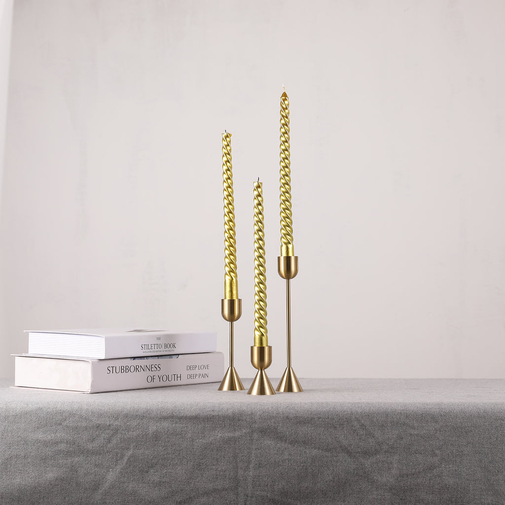 Portacandele in metallo color rame e alluminio per la casa o per eventi