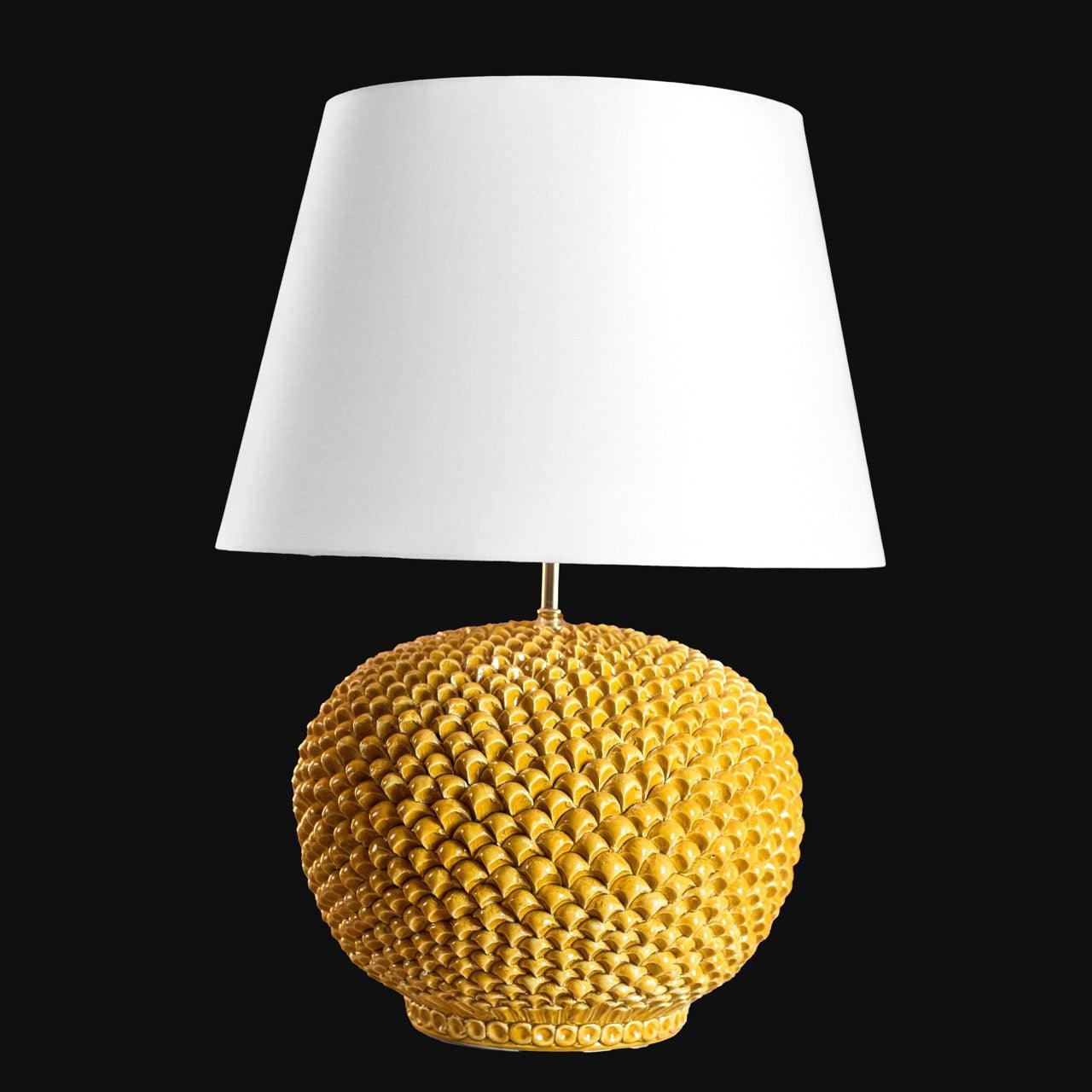 Lume palla a pigna in ceramica in diverse misure decoro Senape