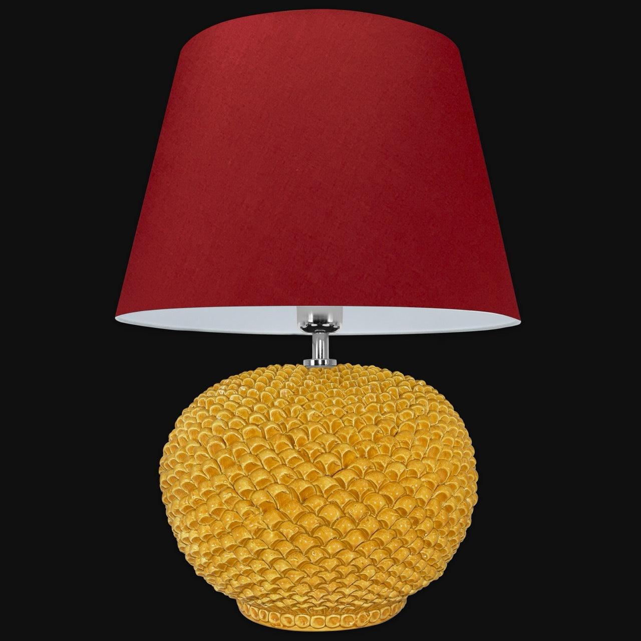 Lume palla a pigna in ceramica in diverse misure decoro Senape