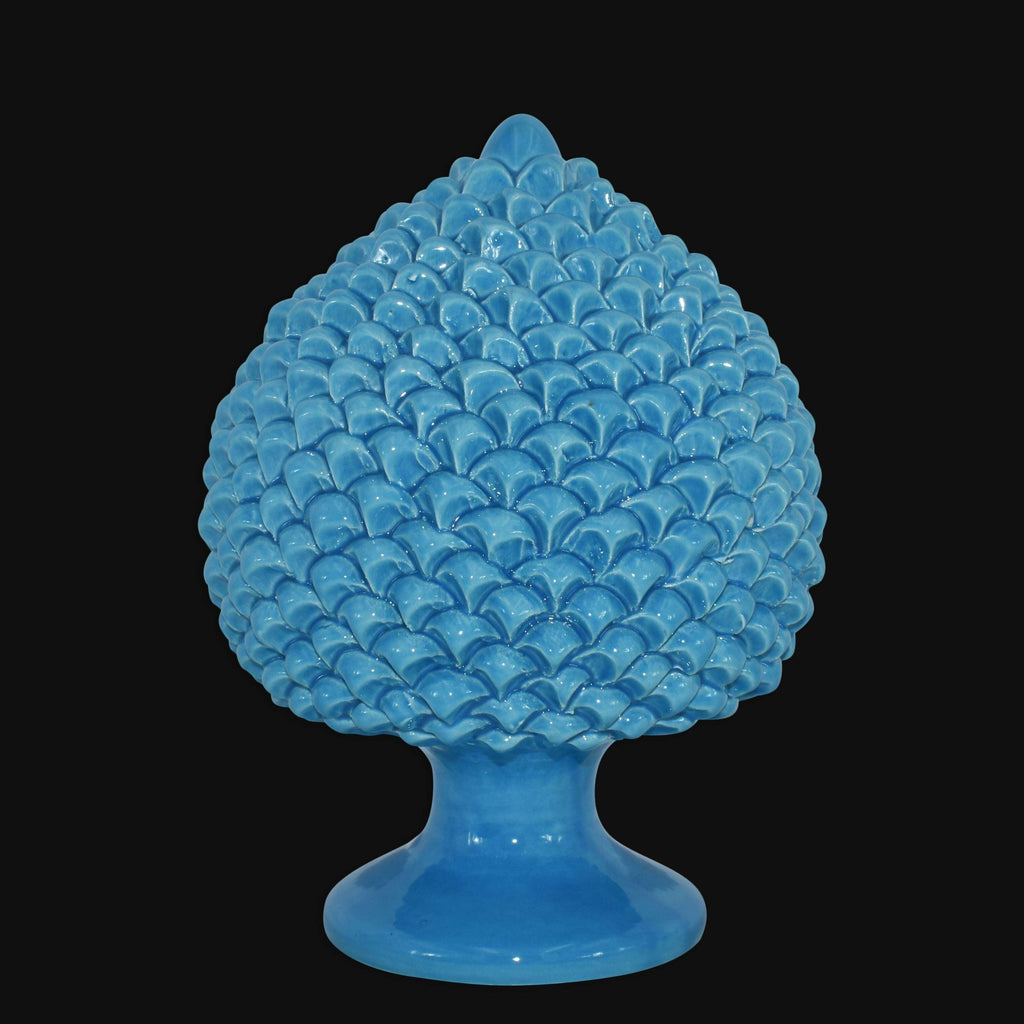 Pigna artigianale di Caltagirone modellata a mano altezza 15/40 turchese