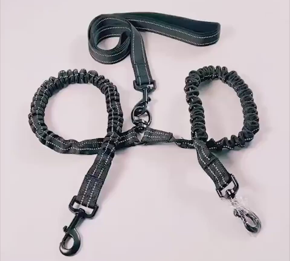 Pet One For Two High Elastic Dog Double Head Tract
