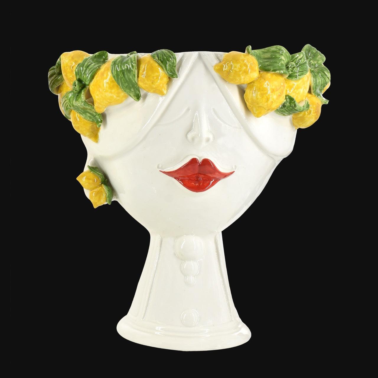 Testa di Moro con limoni "Zahira" donna | Bianco e Limone 30 cm