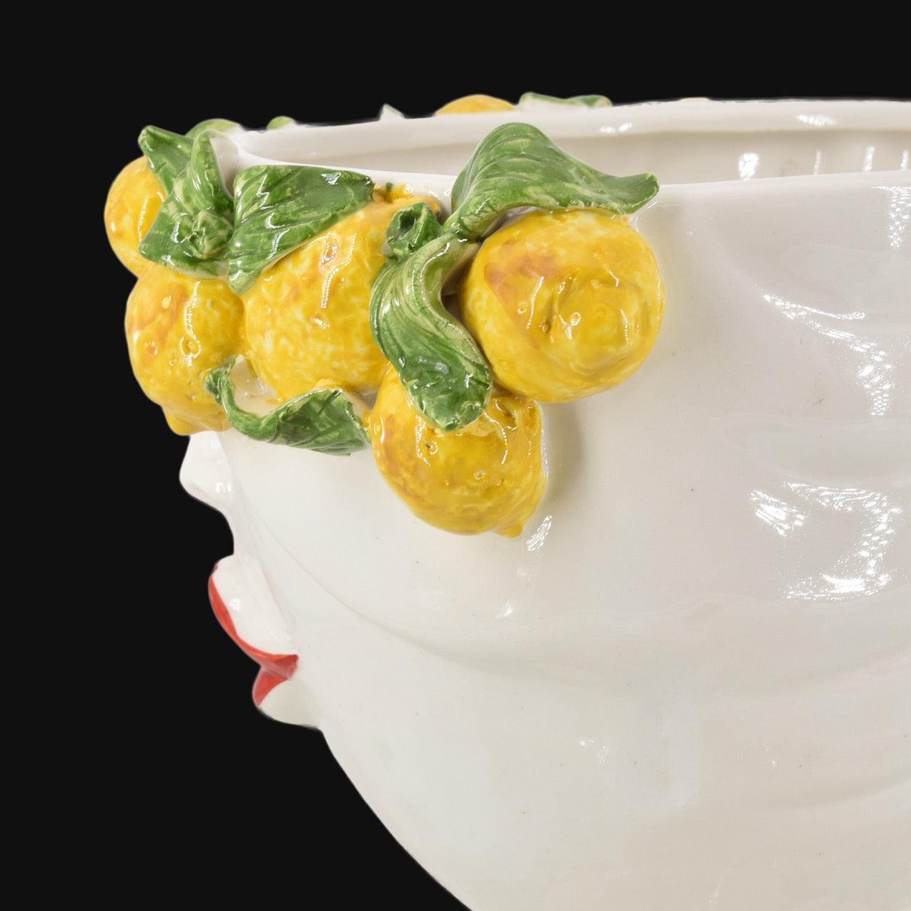 Testa di Moro con limoni "Zahira" donna | Bianco e Limone 30 cm
