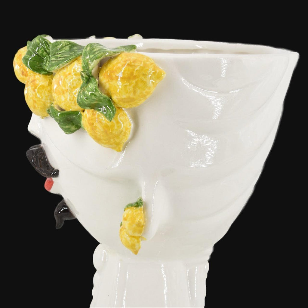Testa di Moro con limoni "Zahira" uomo | Bianco e Limone 30 cm