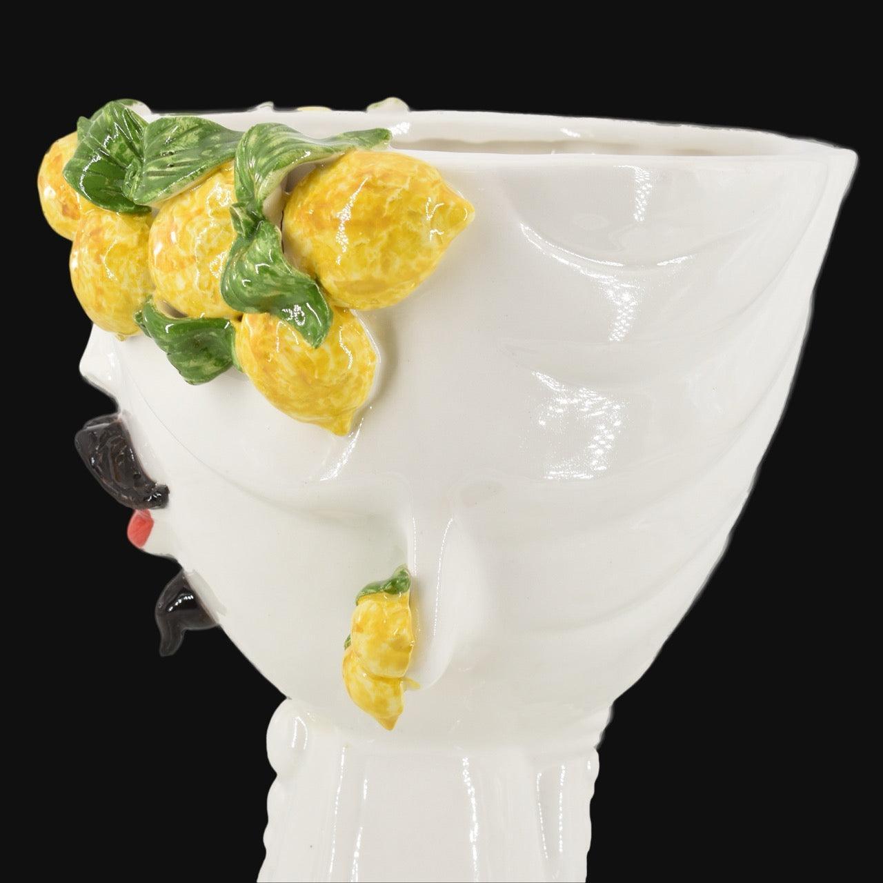 Testa di Moro con limoni "Zahira" uomo | Bianco e Limone 30 cm