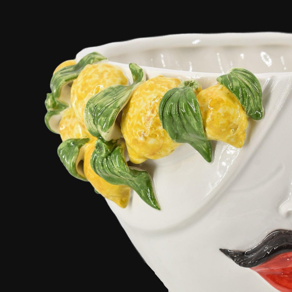 Testa di Moro con limoni "Zahira" uomo | Bianco e Limone 30 cm