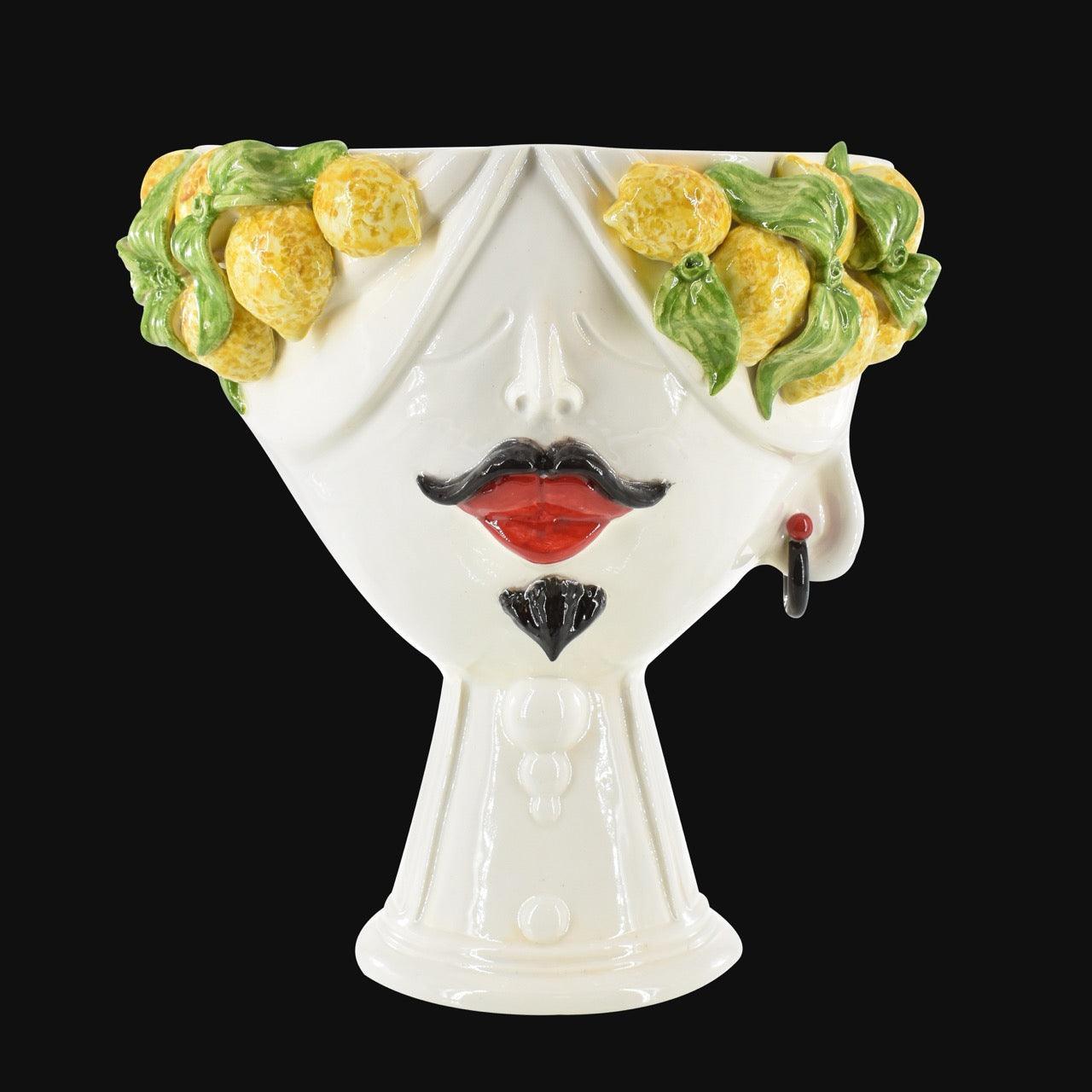 Testa di Moro con limoni "Zahira" uomo | Bianco e Limone 30 cm
