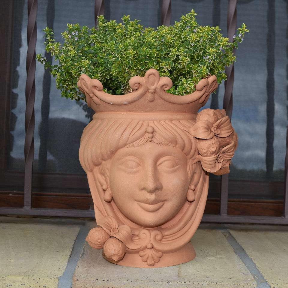 Testa h 25 limoni in terracotta femmina
