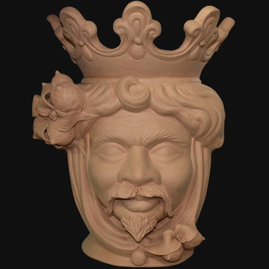 Testa h 40 limoni grezza en terracota maschio