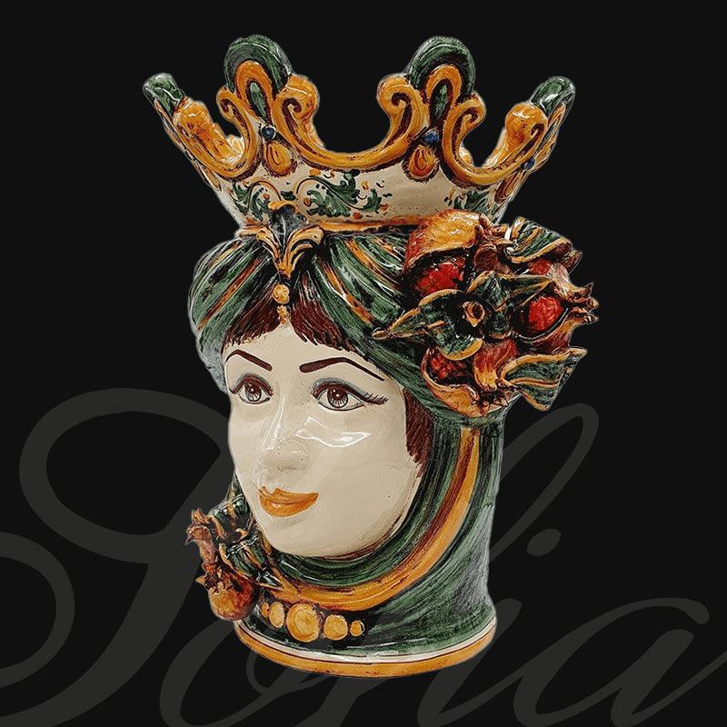 Testa h 40 melograno verde/arancio donna