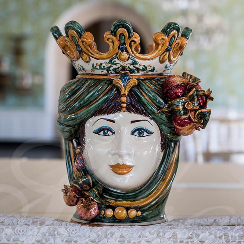 Testa h 40 melograno verde/arancio donna