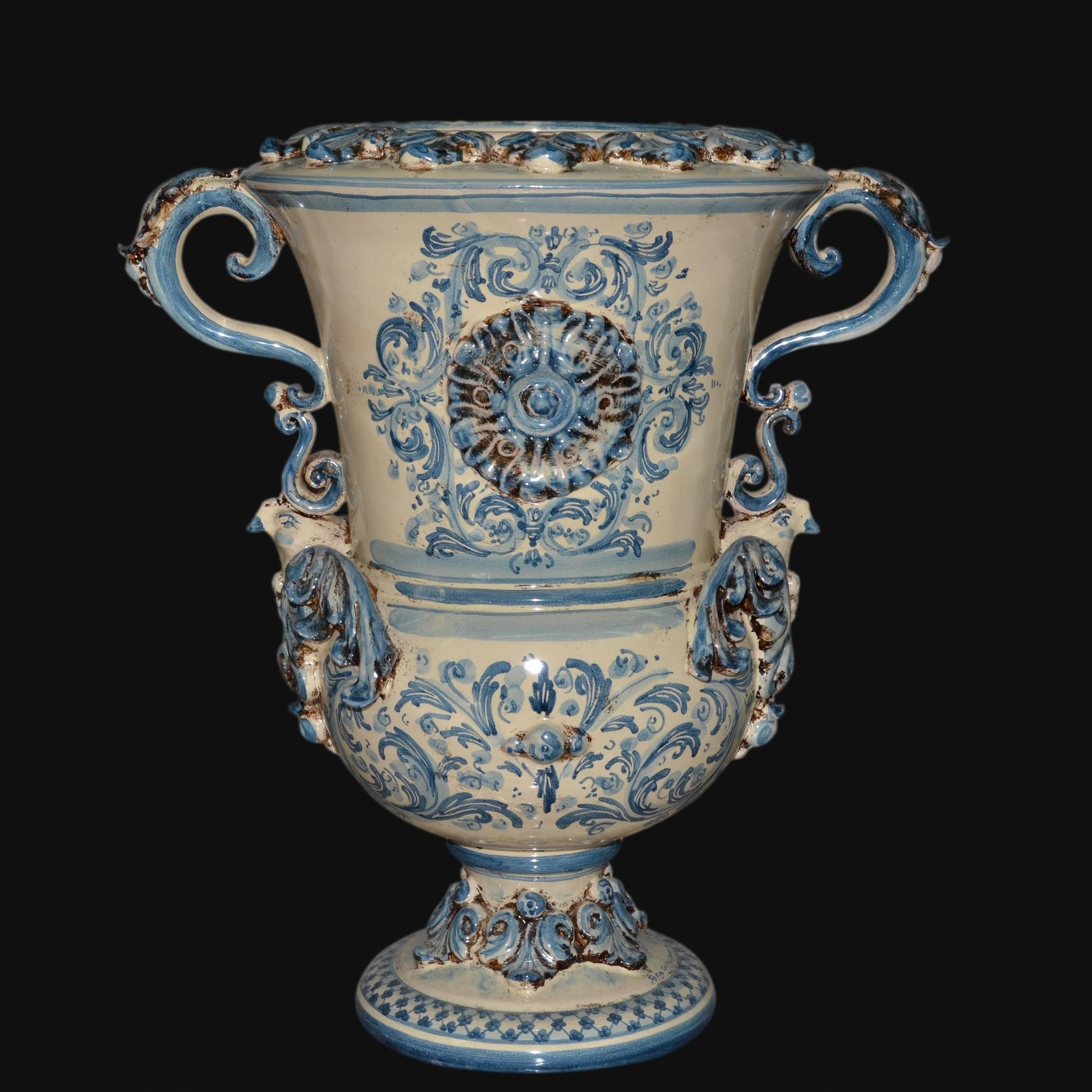 Vaso aquila h 35/50 plastico Sofia mono blu