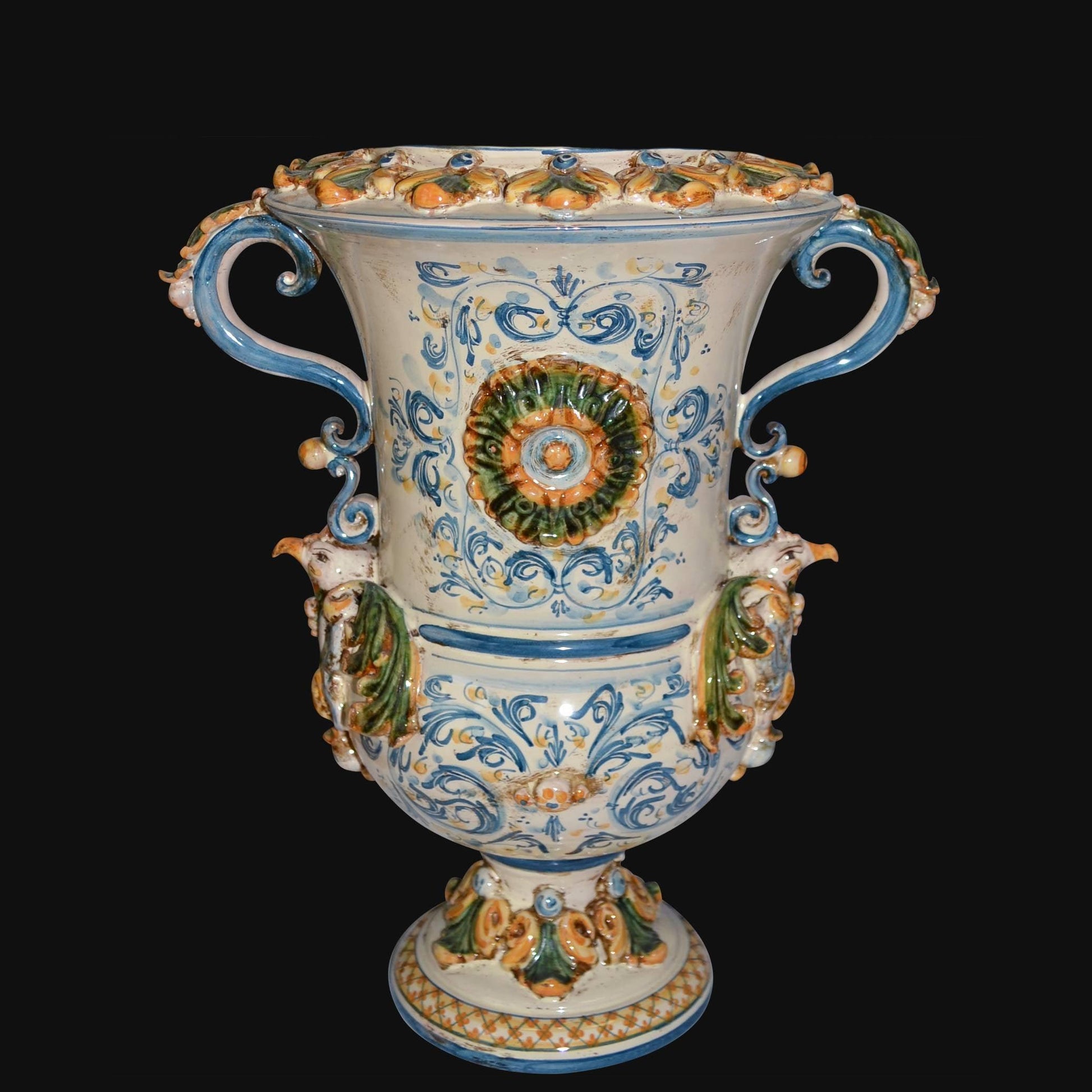 Vaso aquila h 35/50 plastico Sofia tricolore - Ceramiche di Caltagirone Sofia