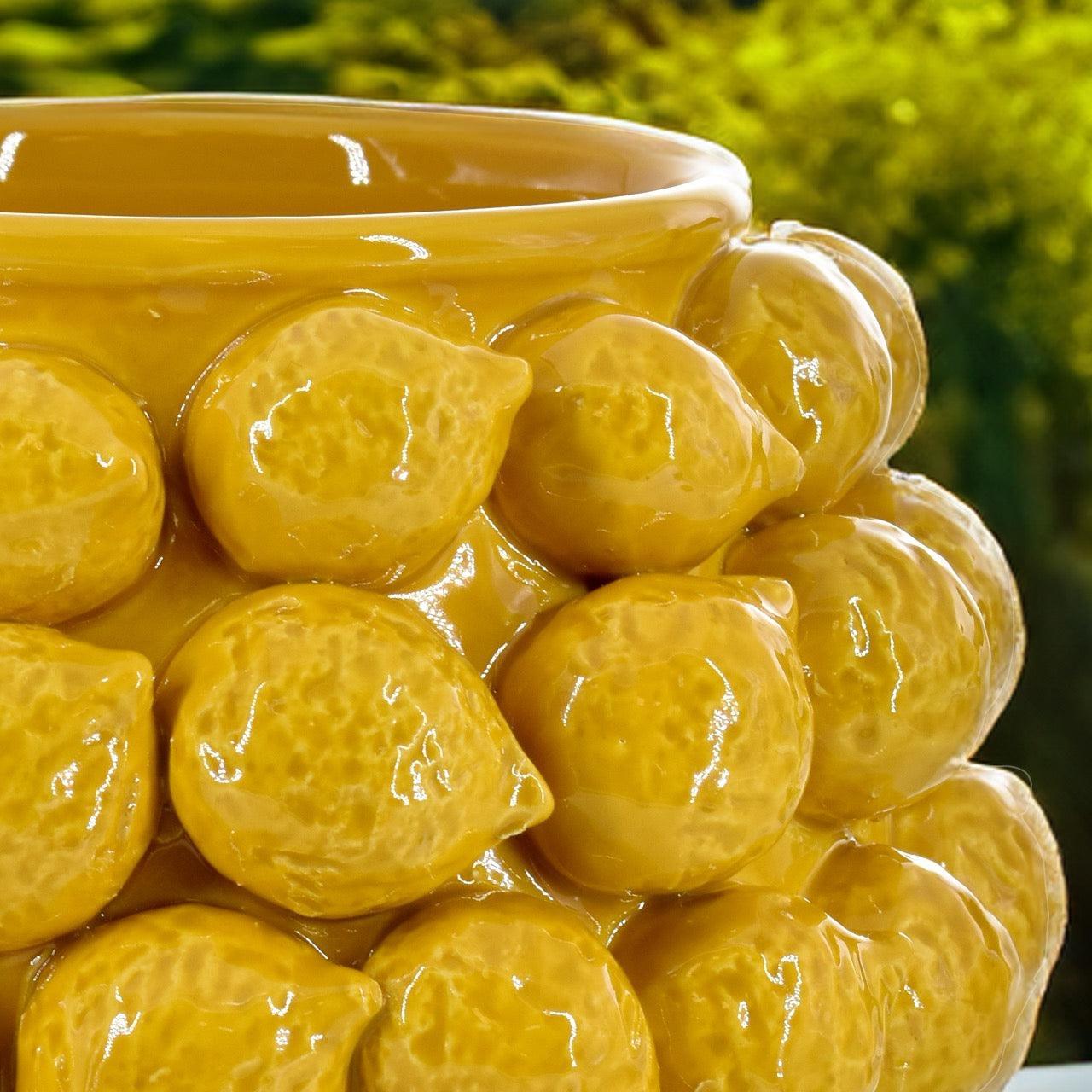 Vaso con Limoni in ceramica di Caltagirone